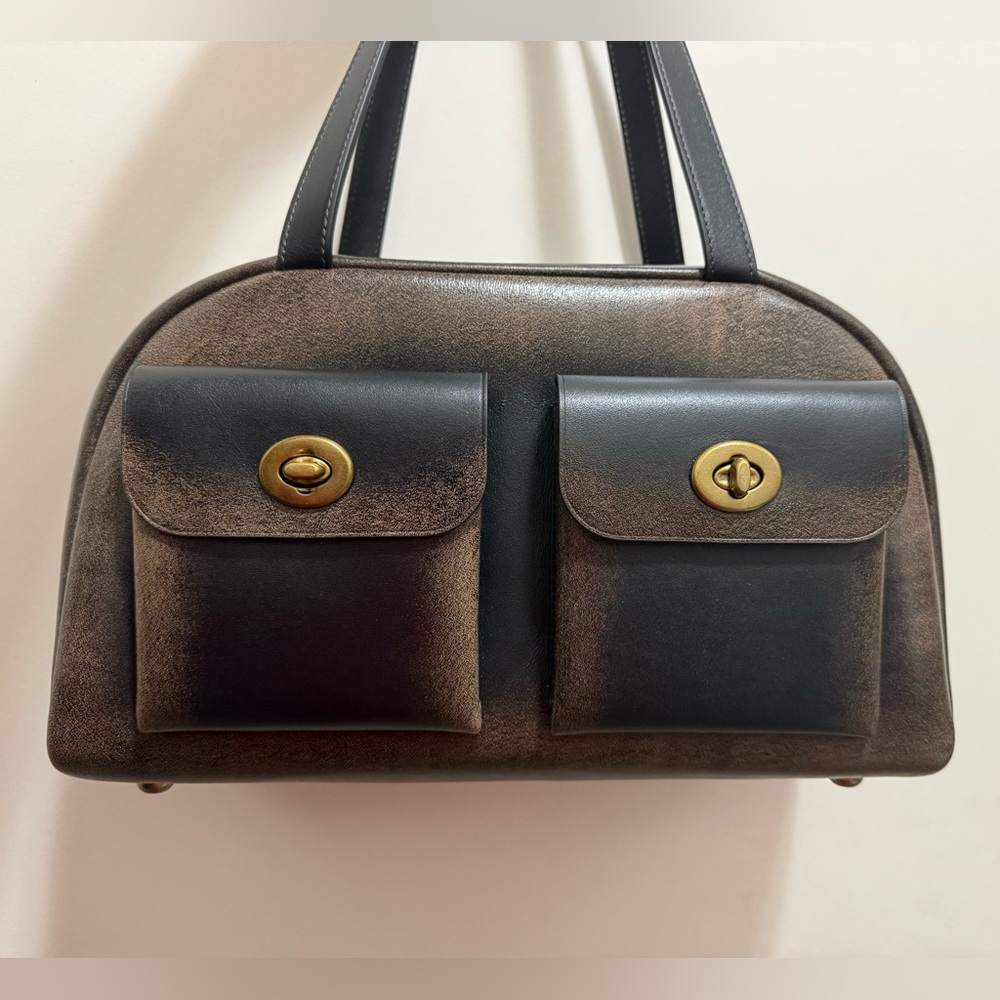Coach Twin Turnlock Bag In Loved Leather - Picture 2 of 14